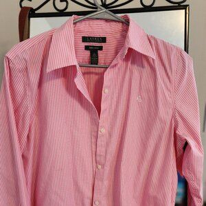 Ralph Lauren Pink Striped Non-Iron Shirt